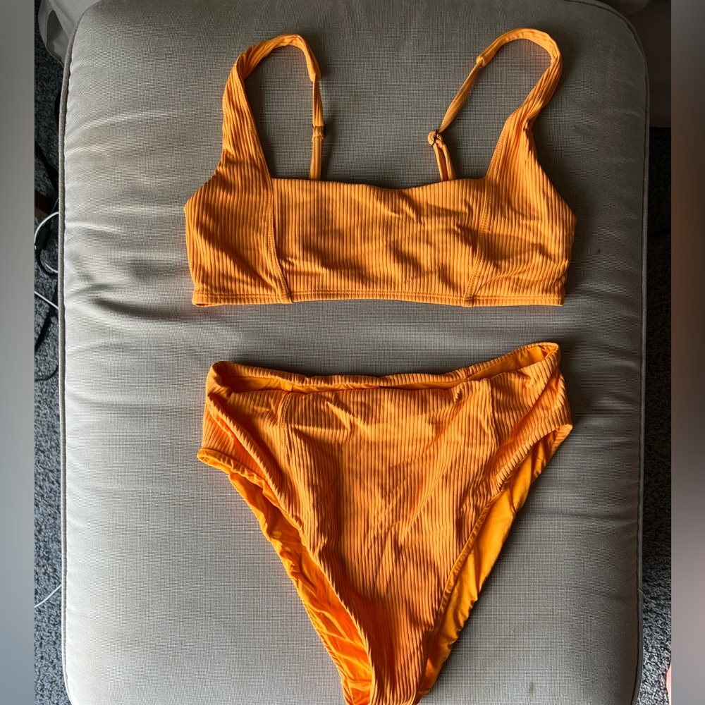 Andie Swim high-waisted bikinis - top is size M, bottom is size L